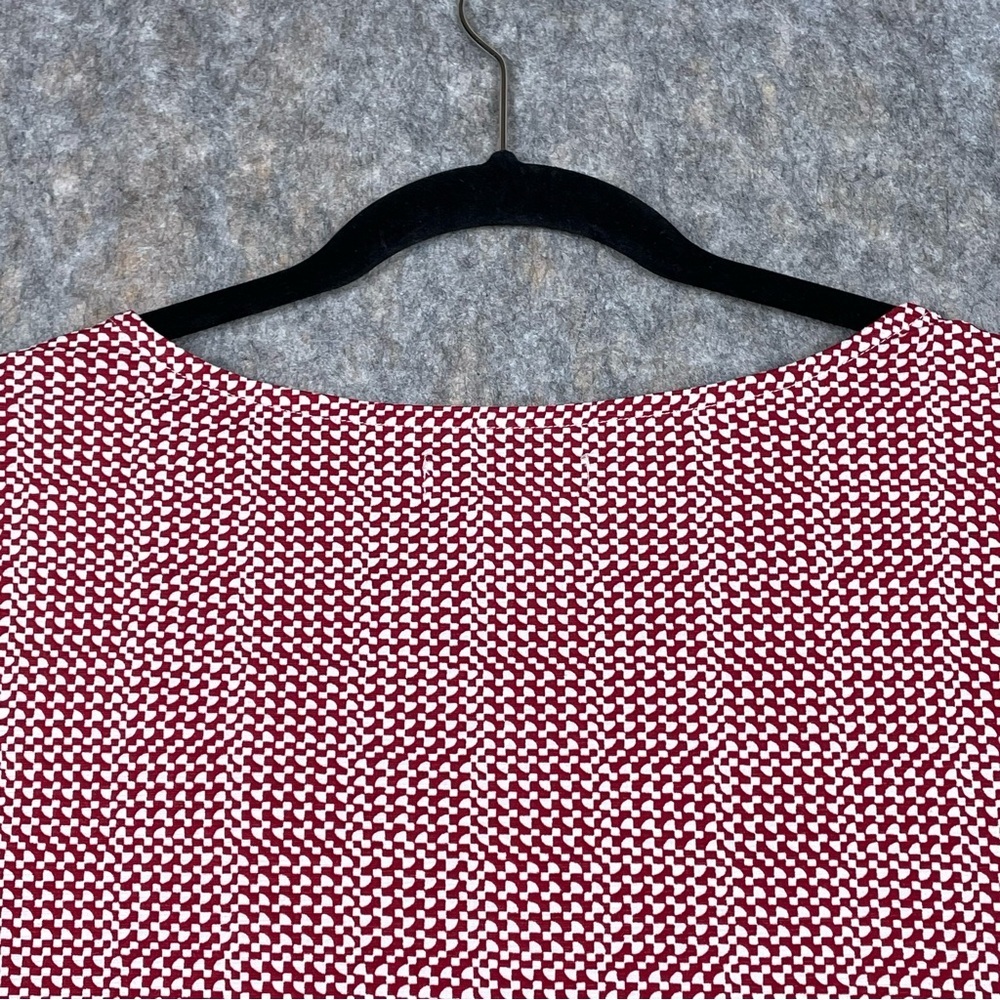 Coldwater Creek Red White Houndstooth Print Sleeveless Stylish Top - Sz XL/16 - Picture 11 of 15